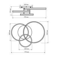 Люстра потолочная светодиодная диммируемая Ritter Eclipse 52083 6 с д/у 100 Вт 25 м² 2700К-6500К цвет белый/коричневый