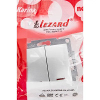 Выключатель Lezard Karina 2 клавиши с подсветкой цвет матовый серый
