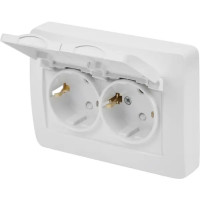 Розетка двойная встраиваемая Schneider Electric Blanca с крышкой 16 А IP44 цвет белый