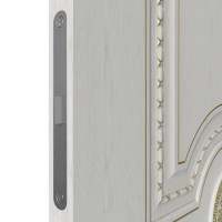 Дверь межкомнатная глухая с замком и петлями в комплекте Грета 60x200 см ламинация ПВХ цвет дуб бьянко