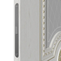 Дверь межкомнатная остекленная с замком и петлями в комплекте Грета 70x200 см ламинация ПВХ цвет дуб бьянко