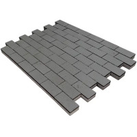 Плитка тротуарная прямоугольная Лайн 200x100x60 мм серый