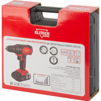 Дрель-шуруповерт аккумуляторная Elitech ДА 18СЛ2 18 В Li-ion 2x1.7 Ач, мультиметр