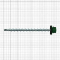 Саморезы кровельные с буром Daxmer оцинкованные 4.8x70 50 шт. цвет зеленый