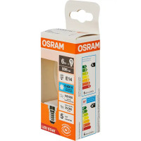 Лампа светодиодная Osram B E14 220/240 В 6 Вт свеча 806 лм холодный белый свет