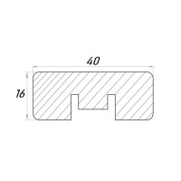 Рейка МДФ 2700x16x40 мм цвет белый