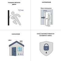 Дверь входная металлическая Порта 88x205 см правая букле графит