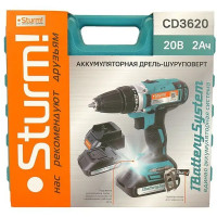 Дрель аккумуляторная Sturm! CD3620, 20 В Li-ion 2x2 Ач