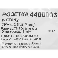 Розетка встраиваемая DKC Avanti с заземлением со шторками цвет белое облако