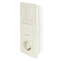 Блок выключатель с розеткой встраиваемый Schneider Electric Blanca 3 клавиши с заземлением с подсветкой цвет белый