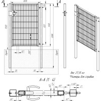 Калитка Medium RAL 6005 левая 230x121x24 см железо зеленый