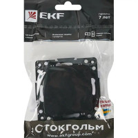 Выключатель встраиваемый EKF Стокгольм EZV10-025-20 1 клавиша цвет черный