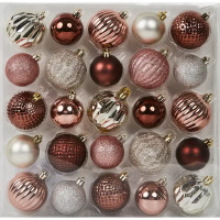 Набор новогодних шаров Christmas ø5-6 см полистирол цвет розовый 25 шт.