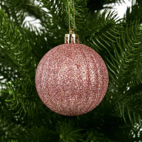 Набор новогодних шаров Christmas ø5-6 см полистирол цвет розовый 25 шт.