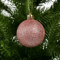 Набор новогодних шаров Christmas ø5-6 см полистирол цвет розовый 25 шт.