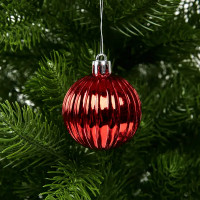 Набор новогодних шаров Christmas ø5-6 см полистирол цвет красный 25 шт.