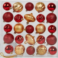 Набор новогодних шаров Christmas ø5-6 см цвет красный 25 шт.