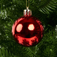 Набор новогодних шаров Christmas ø5-6 см цвет красный 25 шт.