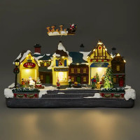 Композиция новогодняя светодиодная Санта рядом 41x17x20 см