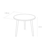 Журнальный столик круглый 50x50 см черный