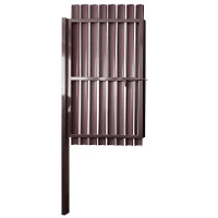 Калитка одностворчатая 150x100 см с двухсторонним штакетником цвет коричневый