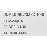 Рамка для розеток и выключателей IEK Brite 2 поста цвет бронза