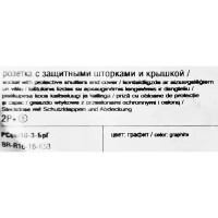 Розетка встраиваемая IEK Brite РСбш10-3-БрГ с заземлением с крышкой и шторками цвет графит