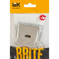 Розетка HDMI встраиваемая IEK Brite РHDMI-0-БрС цвет сталь