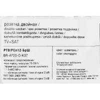 Розетка TV двойная встраиваемая IEK Brite РТВ/РСп12-БрШ SAT цвет шампань