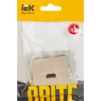 Розетка HDMI встраиваемая IEK Brite РHDMI-0-БрШ цвет шампань