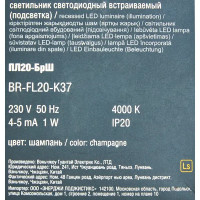 Подсветка светодиодная встраиваемая IEK Brite цвет шампань