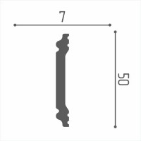 Молдинг потолочный полистирол ударопрочный Де-Багет Polymer М 50 белый 7x50x2000 мм