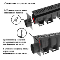 Канал с решеткой 1000x140x200 мм цвет черный