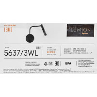 Бра светодиодный Lumion Ledio Finn 5637/3WL нейтральный белый свет, цвет черный