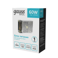 Блок питания для светодиодной ленты Gauss 12 В 60 Вт IP20