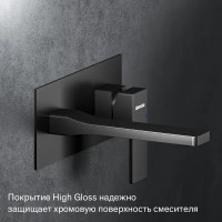 Смеситель для раковины Damixa Elm 215260300LM, скрытый монтаж, однорычажный, цвет черный матовый