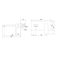 Смеситель для раковины Damixa Elm 215260300LM, скрытый монтаж, однорычажный, цвет черный матовый