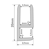 Профиль угловой Alberts 8.9х20x1.5x2000 мм, алюминий