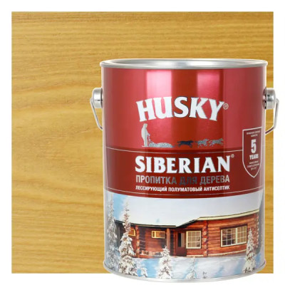 Пропитка для дерева Husky Siberian полуматовая цвет дуб 2.7 л