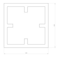 Столб опорный прямой ДПК 120x120x3000 мм венге