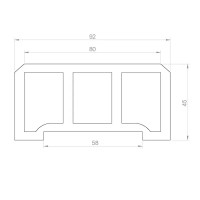 Перила прямоугольные ДПК 45x92x3000 мм венге