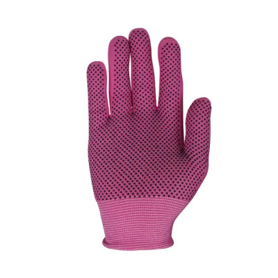 Перчатки ПВХ с микроточками Fiberon размер 9/L цвет розовый