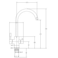 Смеситель для кухни Esko Pure Water PW519GG поворотный излив 30 см цвет графит