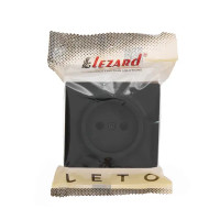 Розетка Lezard Leto без заземления цвет черный бархат