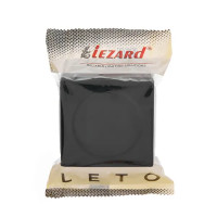 Розетка Lezard Leto с заземлением с крышкой цвет черный бархат