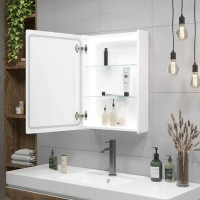 Шкаф зеркальный Easy Led подвесной с подсветкой 50x70 см цвет белый