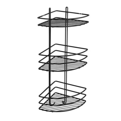 Полка для душа ProfFero С27420 угловая 3 яруса цвет черный матовый