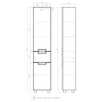 Пенал для ванной Vigo Vento напольный 40x192.2 см цвет белый