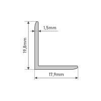 Уголок Alberts 19.8x17.8x1.5x1000 мм, алюминий