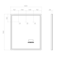 Зеркало для ванной Vigo Eva Media Voice 60x74.8 см с подсветкой